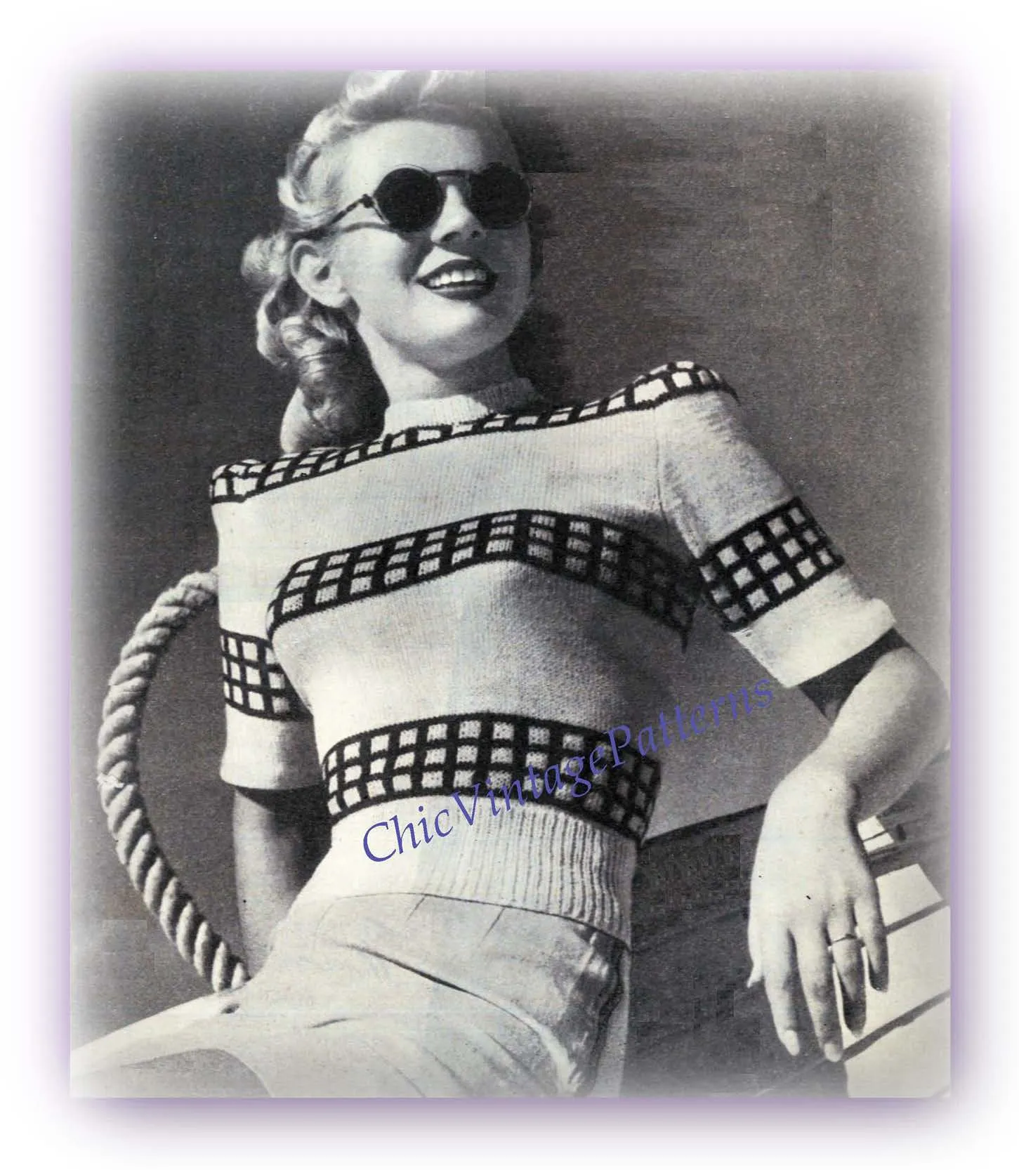 1940's Ladies Sweater Knitting Pattern, Instant Download