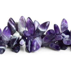 19x8mm Cape Amethyst Plain Marquises 8 inch 39 beads