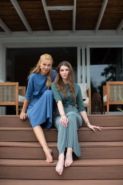3-4 Sleeve Cotton Tee- Eucalyptus