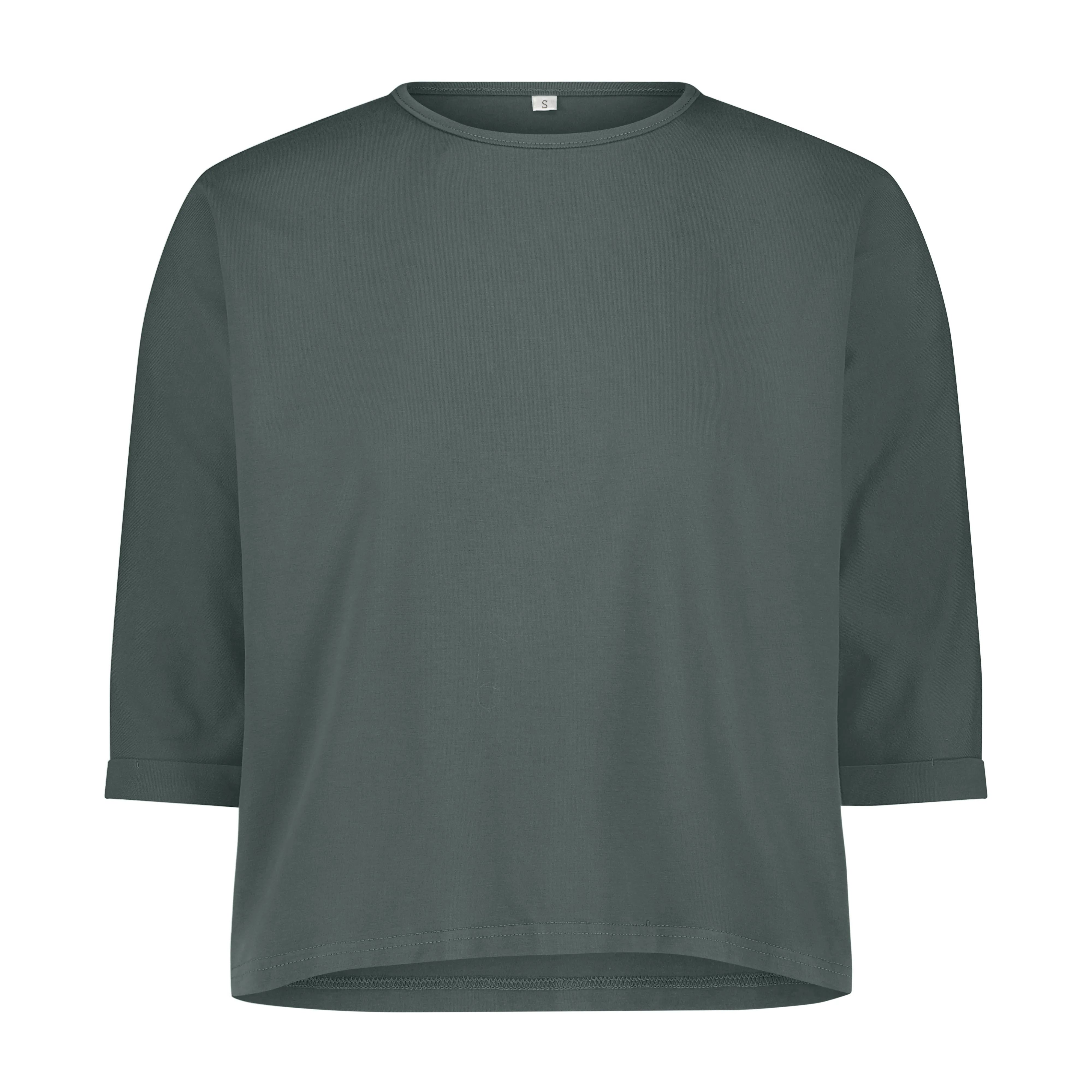 3-4 Sleeve Cotton Tee- Eucalyptus