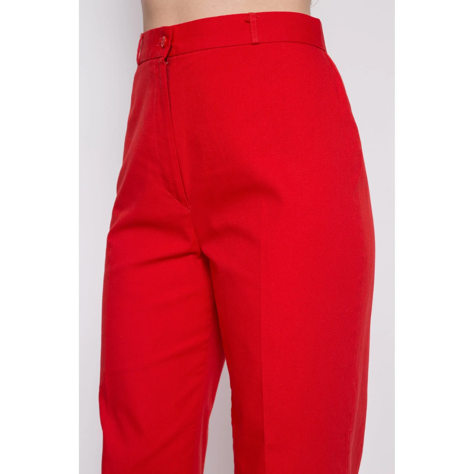 70s Red High Waisted Pants - Medium, 28.5"