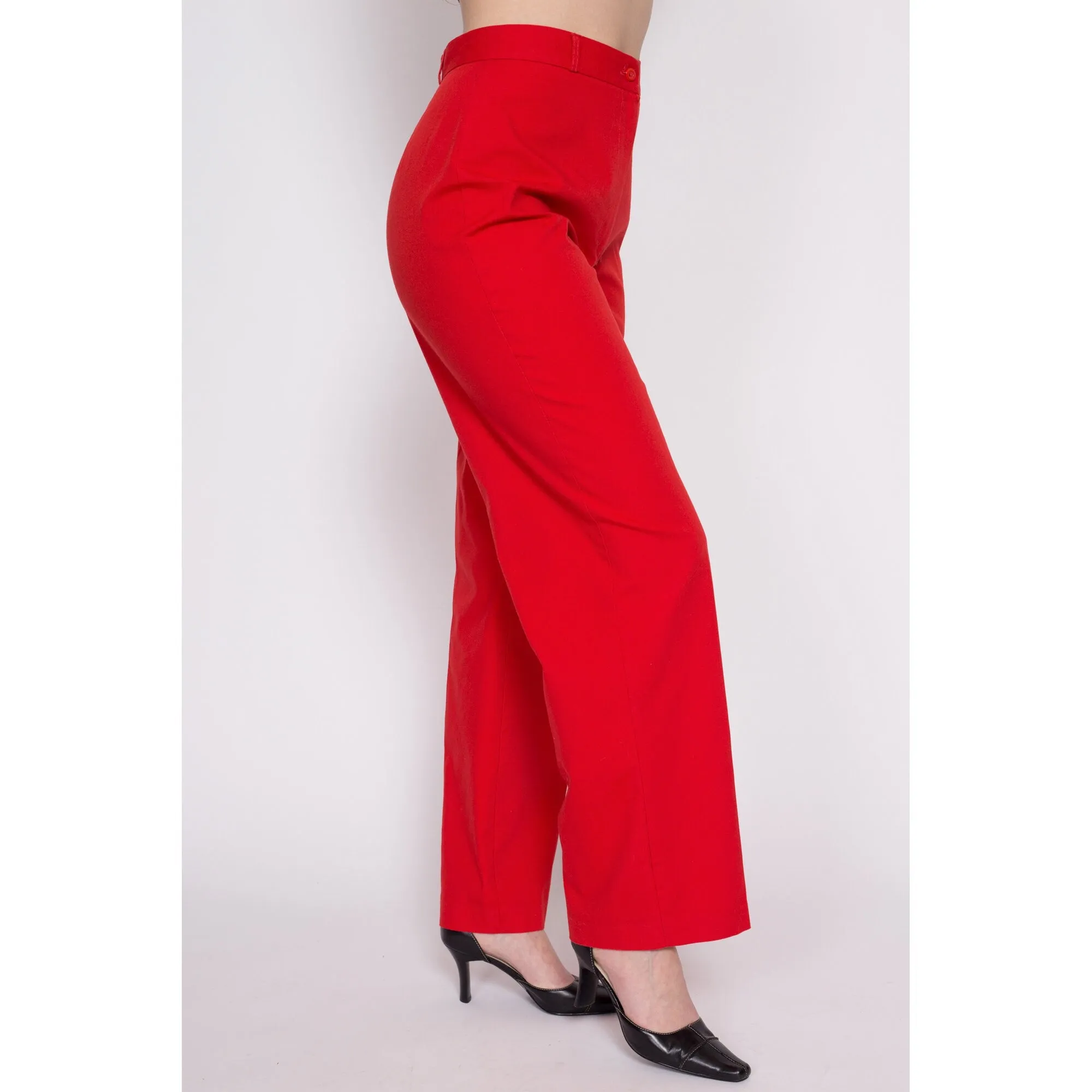 70s Red High Waisted Pants - Medium, 28.5"