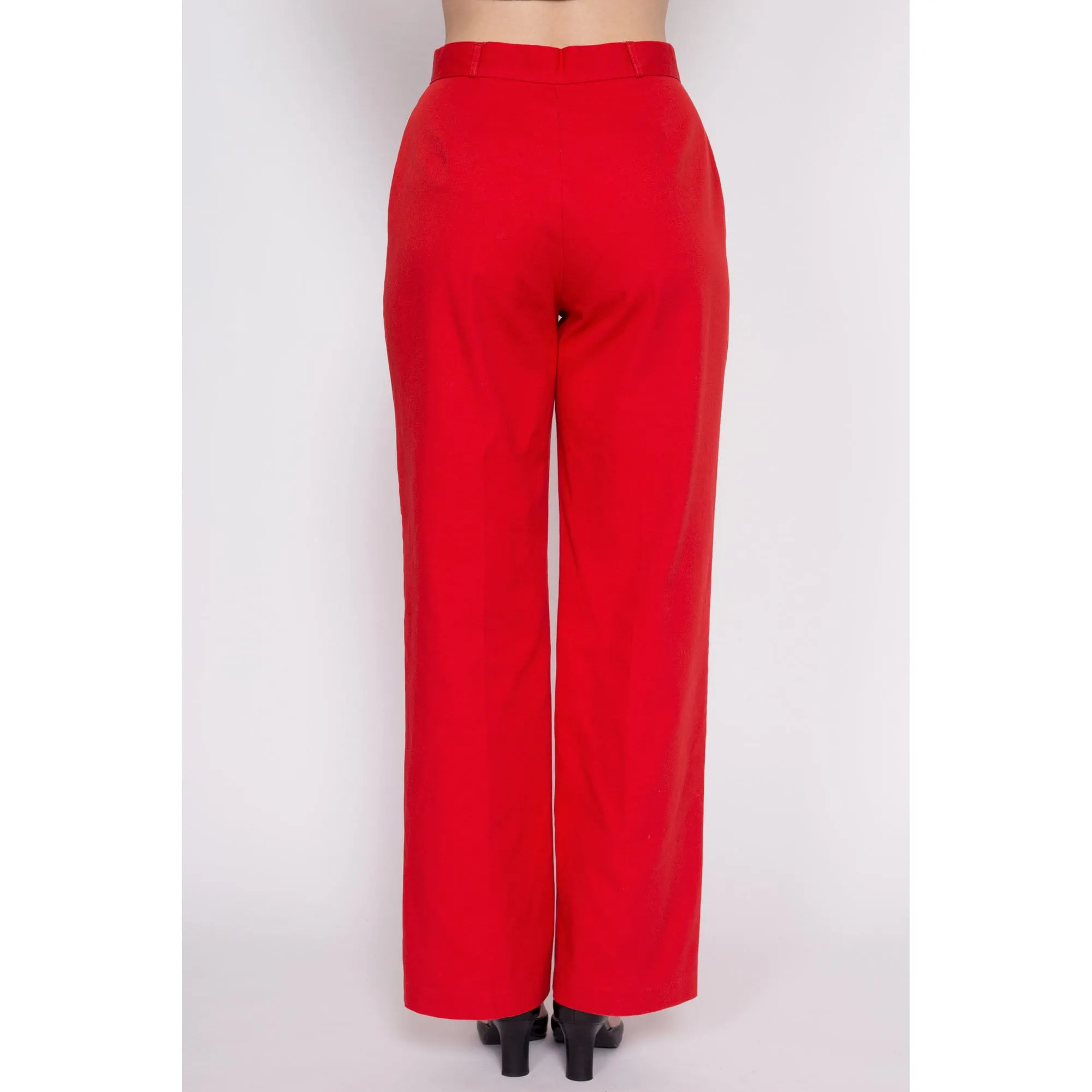 70s Red High Waisted Pants - Medium, 28.5"