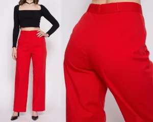 70s Red High Waisted Pants - Medium, 28.5"