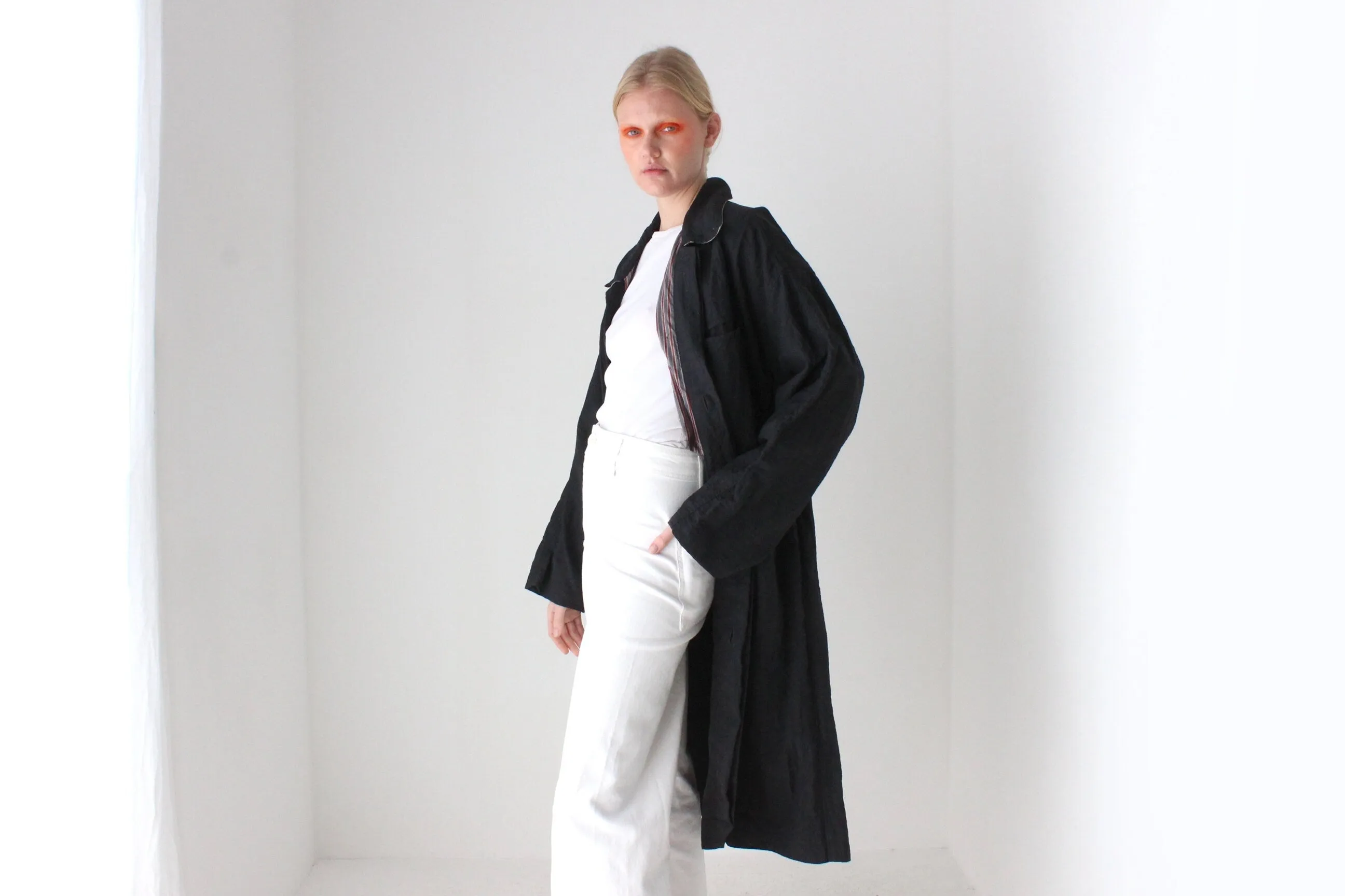 80s Minimal Lightweight Water Resistant Trench Coat