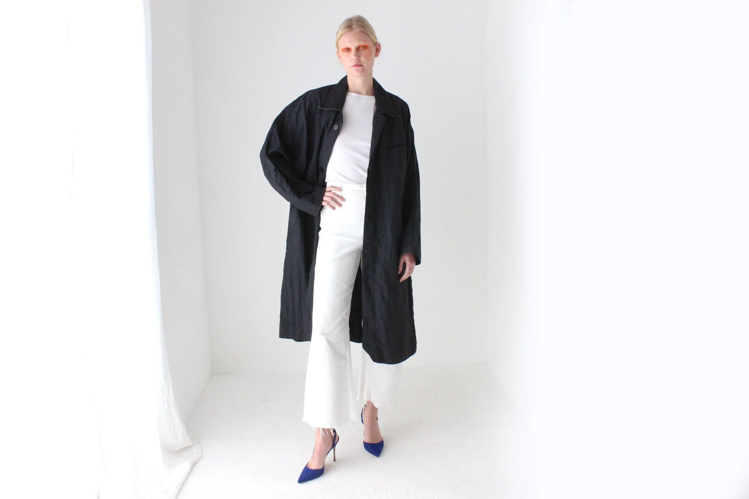 80s Minimal Lightweight Water Resistant Trench Coat