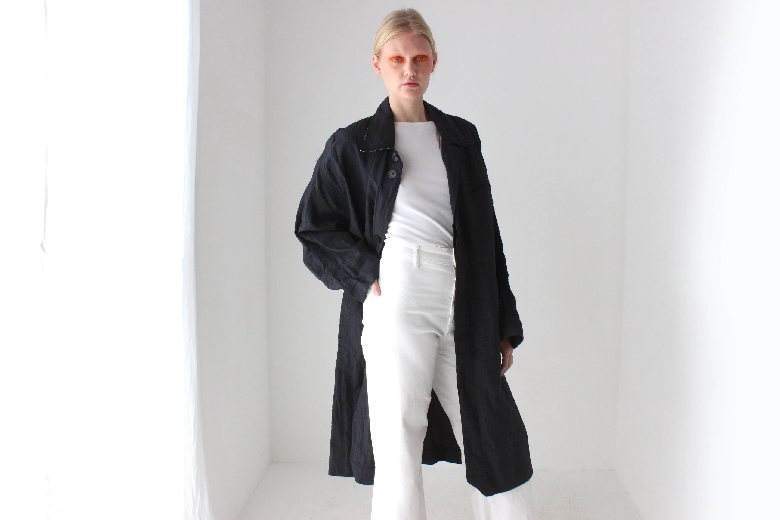 80s Minimal Lightweight Water Resistant Trench Coat