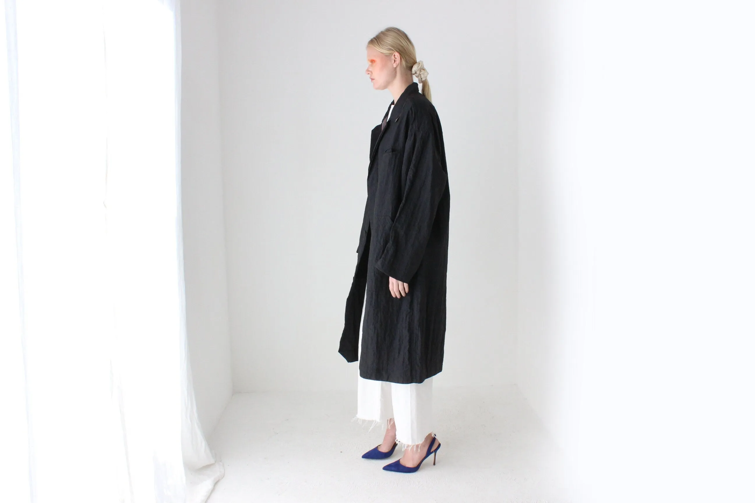 80s Minimal Lightweight Water Resistant Trench Coat