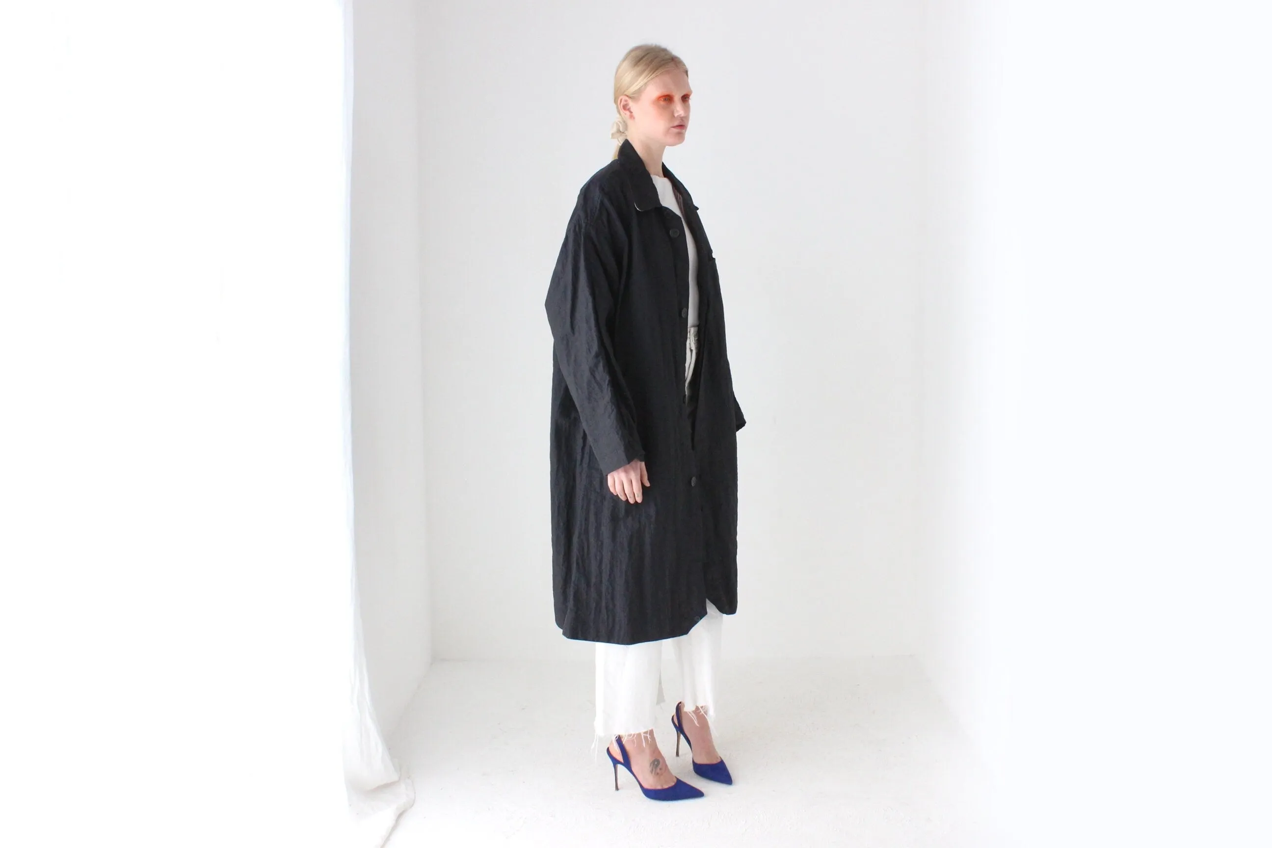 80s Minimal Lightweight Water Resistant Trench Coat