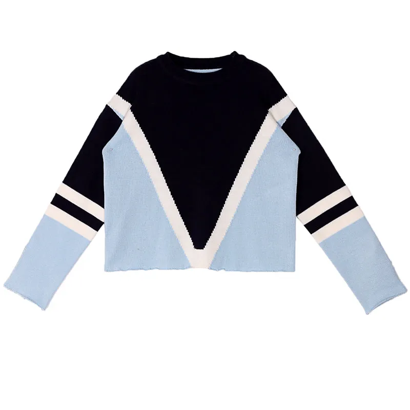 8GIRLS TEXTURED COLORBLOCK KNITTED JUMPER