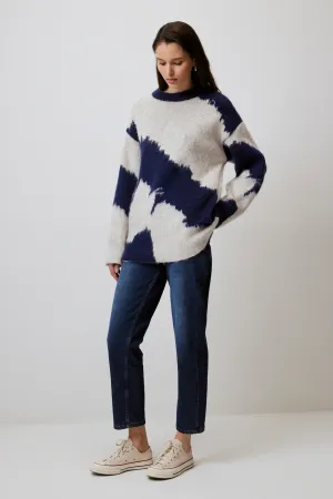 ABSTRACT PATTERNED KNIT SWEATER