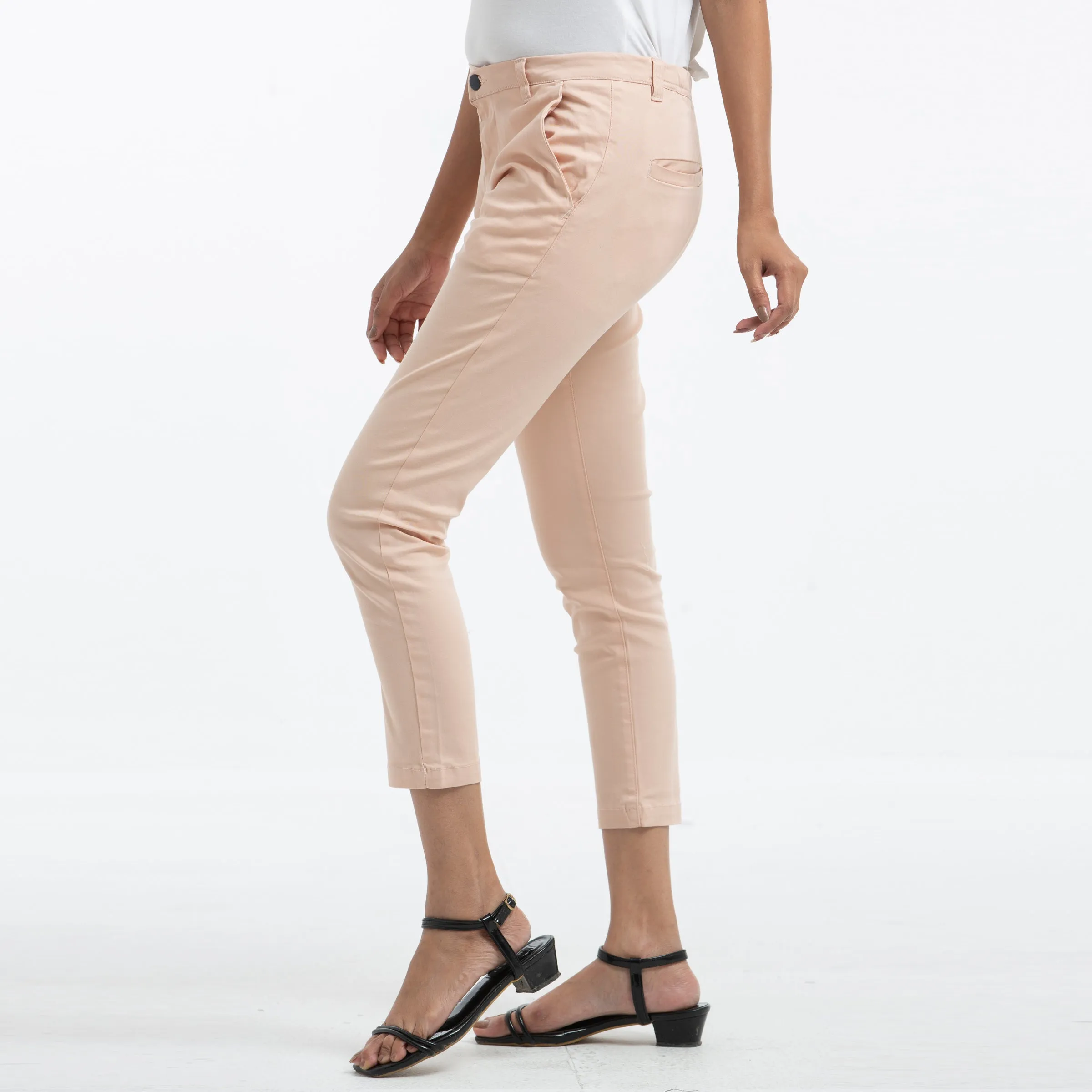 Adjustable Ladies Chinos - Cream