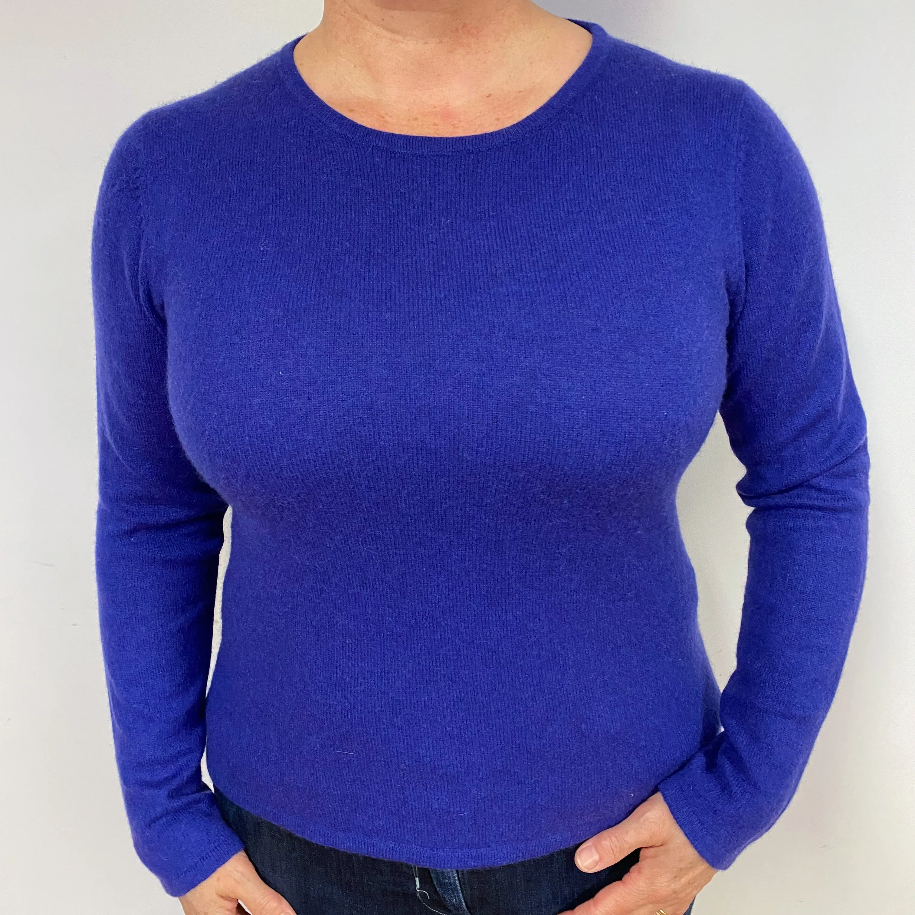 Admiral Blue Cashmere Crew Neck Jumper Large