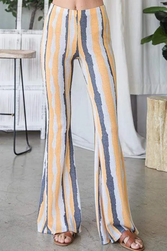 Aeryn High Rise Striped Flares Yellow Multi
