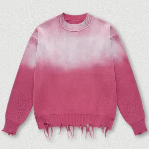 Aidase Vintage Sweaters Men Streetwear Hip Hop Knitted Pullover Sweater Gradient Color Black Harajuku Sweater Jumper for Male