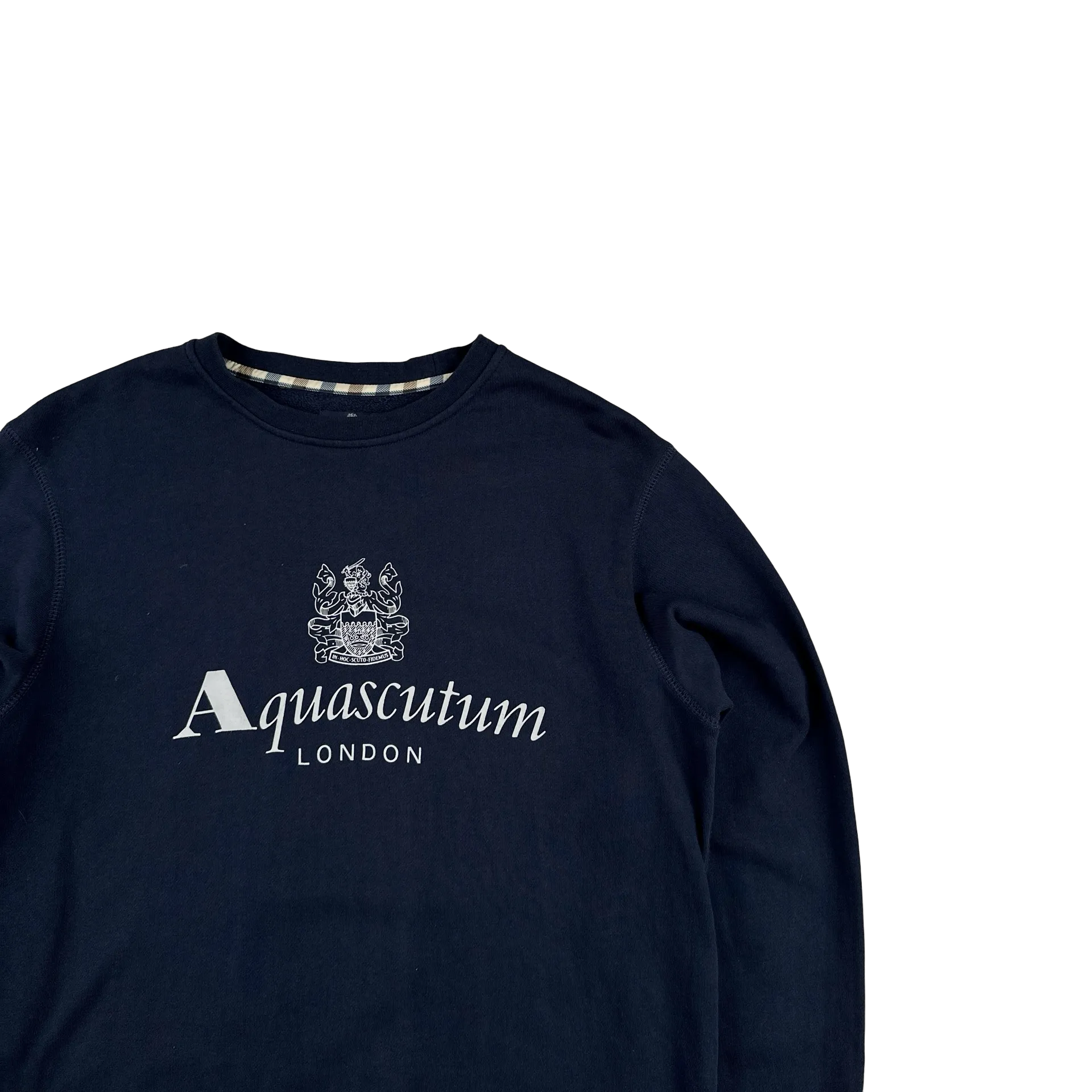 Aquascutum Navy Spellout Jumper - Medium