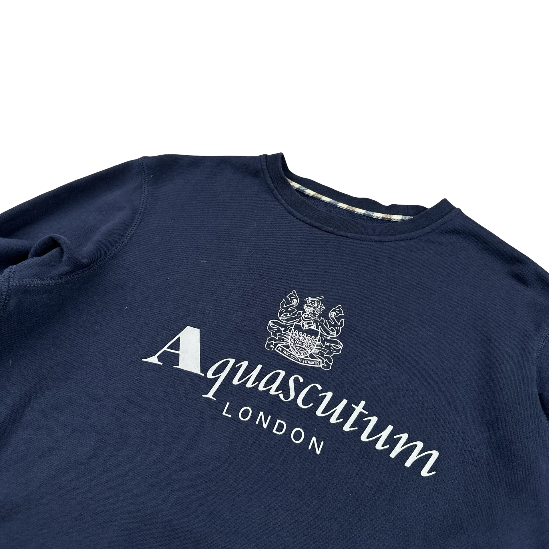 Aquascutum Navy Spellout Jumper - Medium