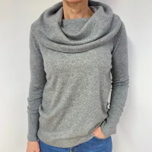 Ash Grey Cashmere Cowl Neck Jumper Medium
