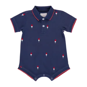 Baby Boys Alec Jumper - Navy Rocket Pop Embroidery