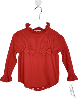 Baby Cottons Red Knitted Jumper UK 2 Years