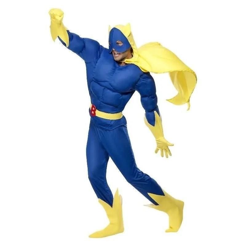 Bananaman Padded Costume Adult Blue Yellow