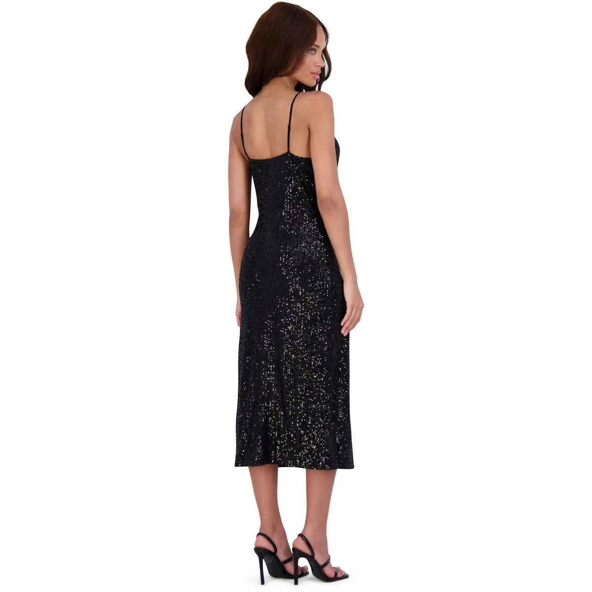 BB Dakota by Steve Madden Women’s Sequined Sleeveless V-Neck Midi Dress