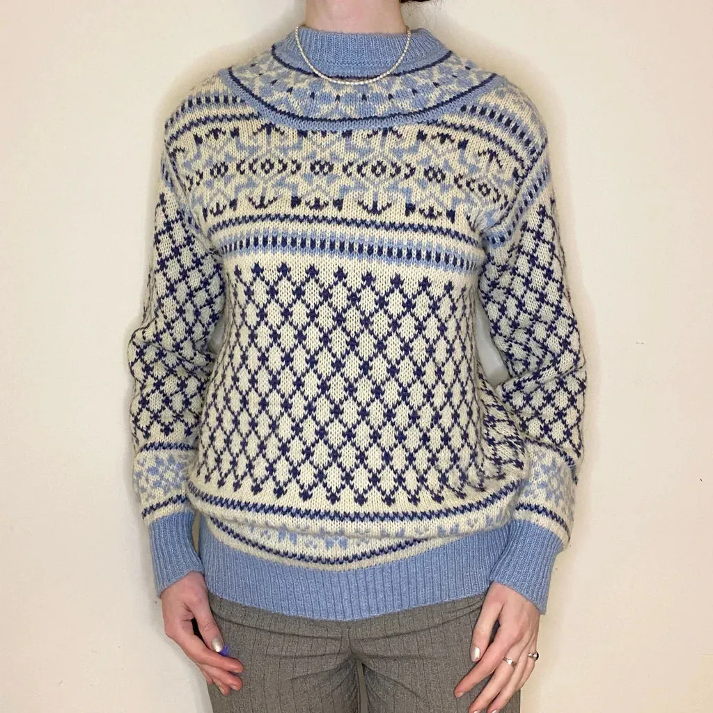 Benetton Jumper - Large Blue Wool