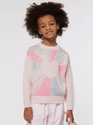 Billieblush Girls Knitted Heart Jumper in Pink