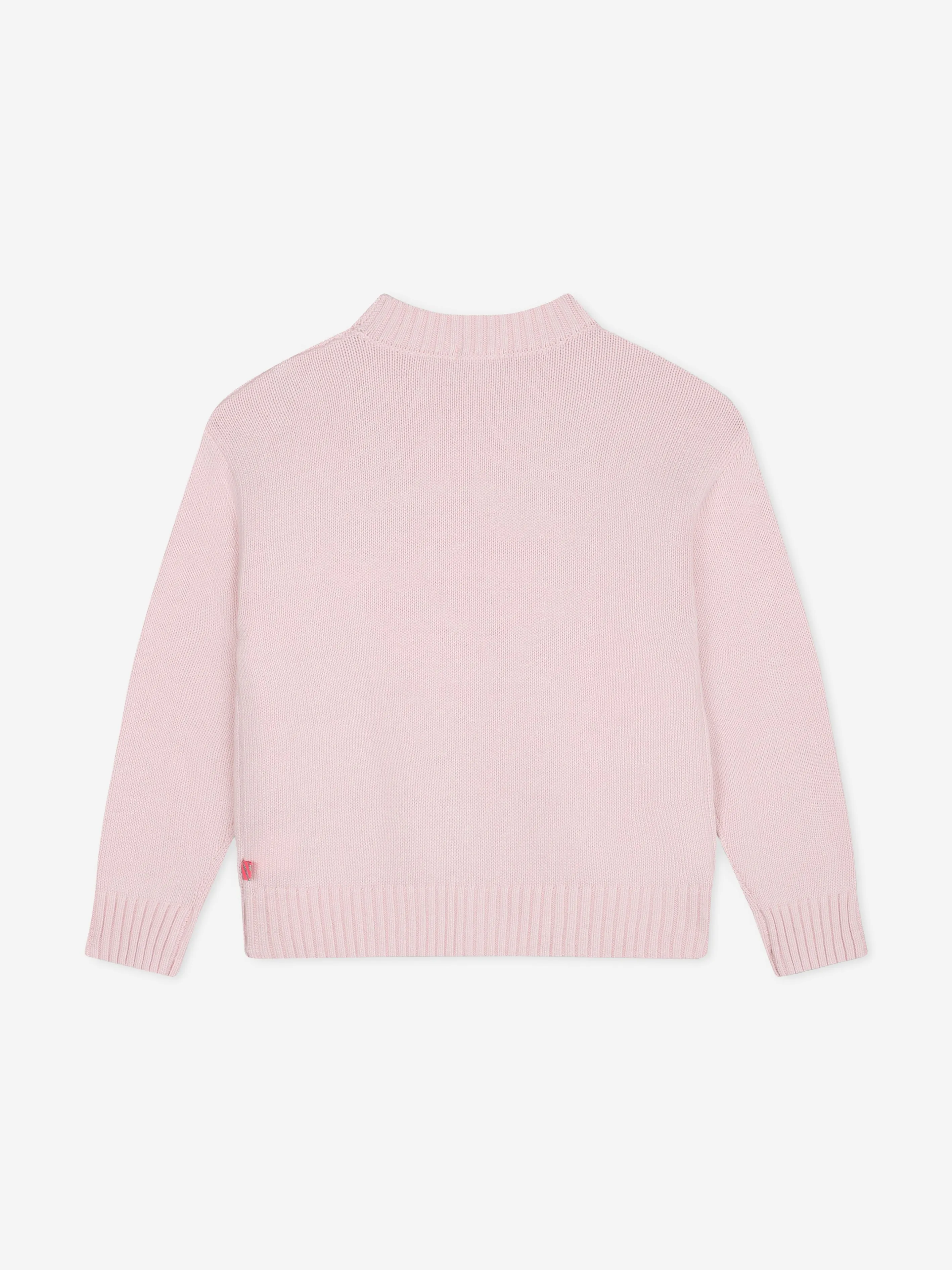 Billieblush Girls Knitted Heart Jumper in Pink