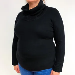 Black Cashmere Cowl Neck Jumper Extra Large