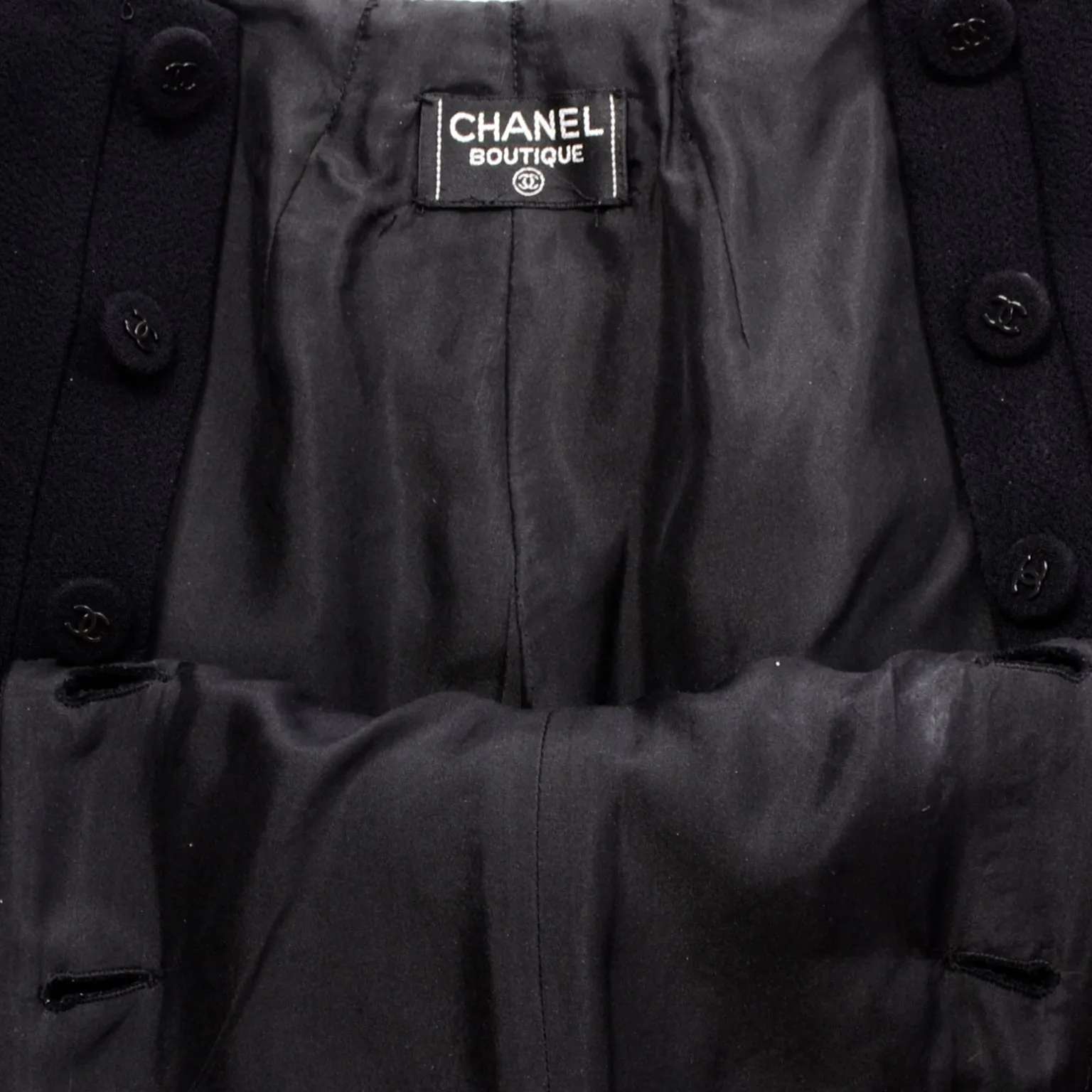 Black Chanel Sailor Inspired Pants Vintage High Waist Wide Leg Trousers