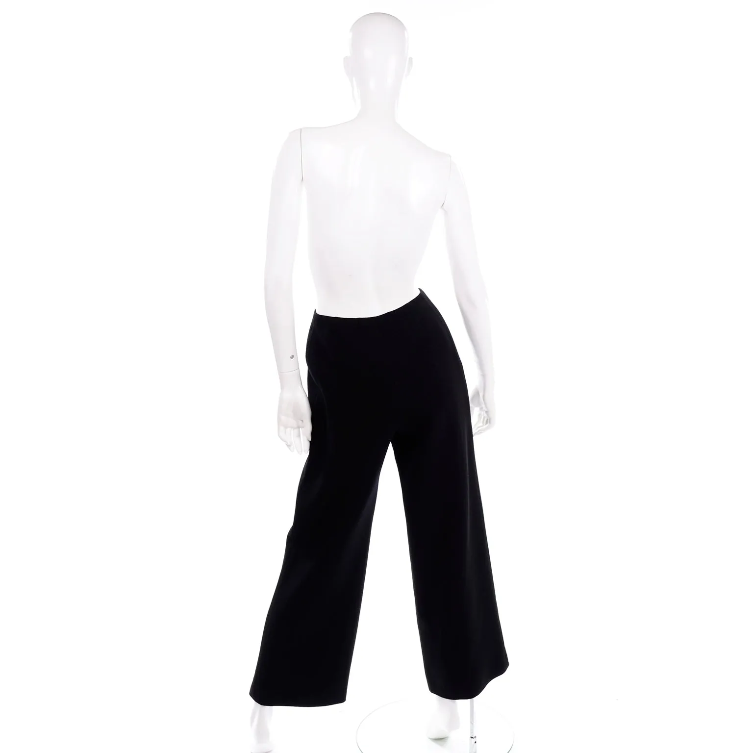 Black Chanel Sailor Inspired Pants Vintage High Waist Wide Leg Trousers
