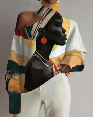 Black Ethnic Sexy Cutout Top