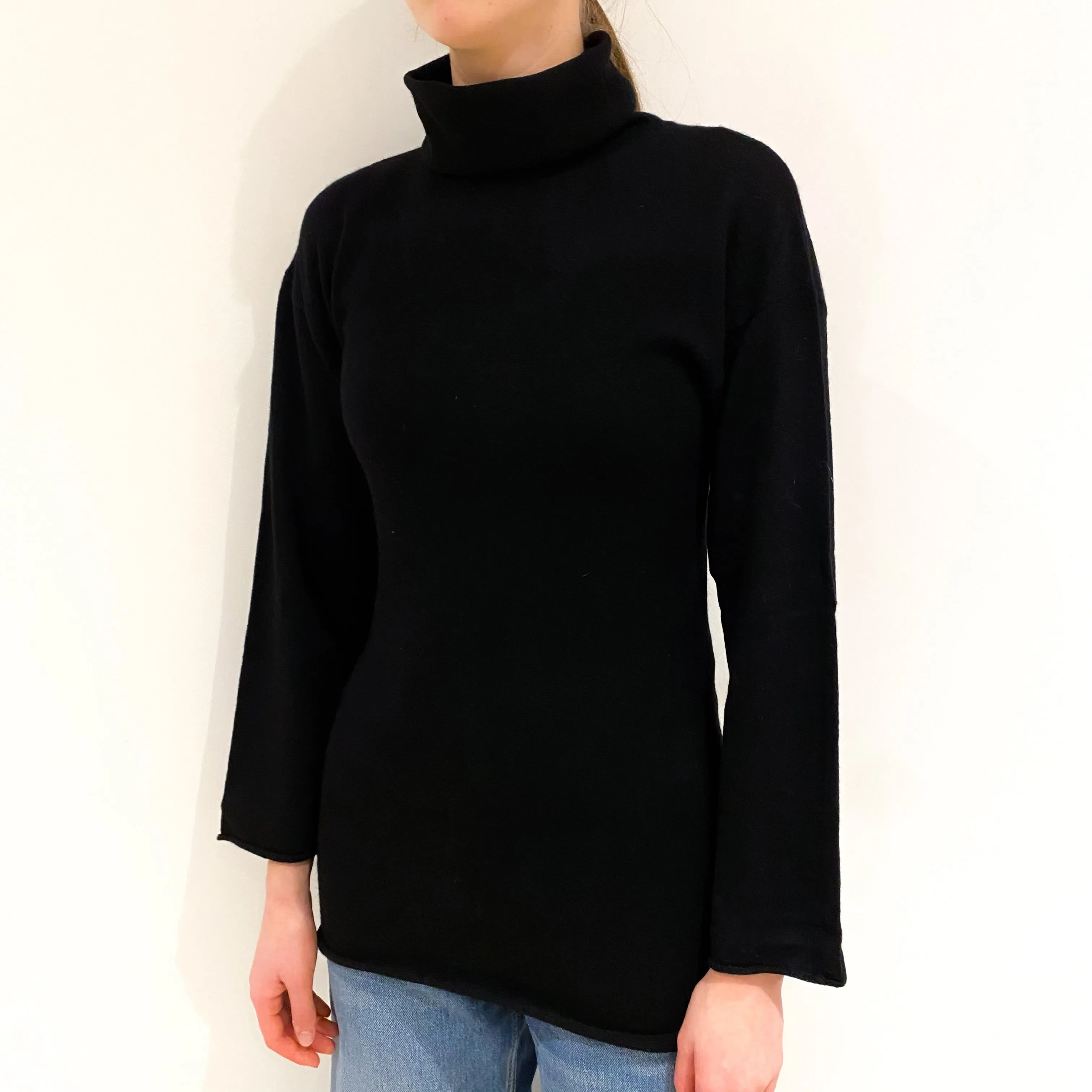 Black Polo Neck Jumper Extra Small