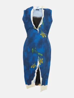 Blue technical midi dress