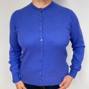 Bluebell Purple Cashmere Crew Neck Cardigan Large