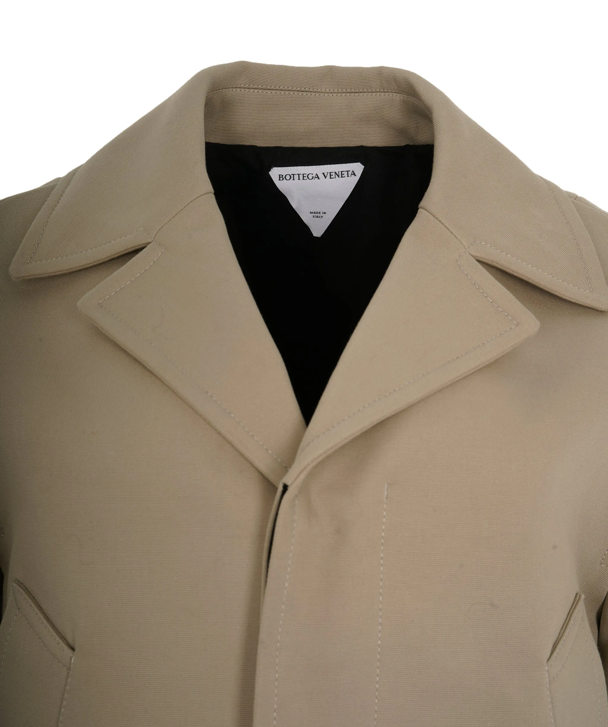 Bottega Veneta Beige Cotton Twill Short Trench Coat BNWT UKL1469