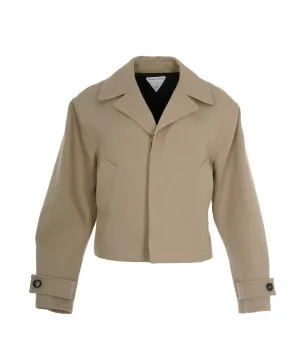Bottega Veneta Beige Cotton Twill Short Trench Coat BNWT UKL1469