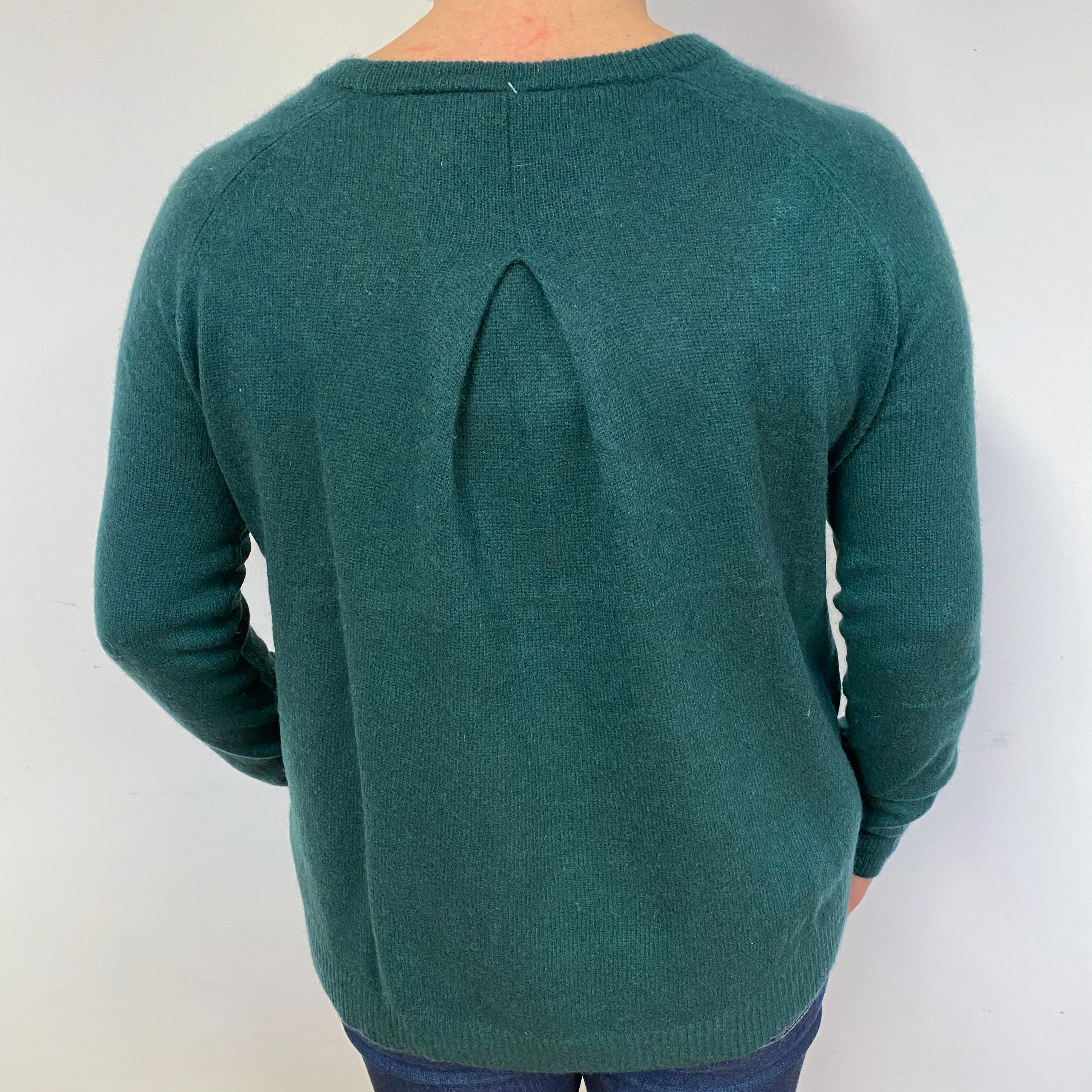 Bottle Green Cashmere Crew Neck Jumper Large