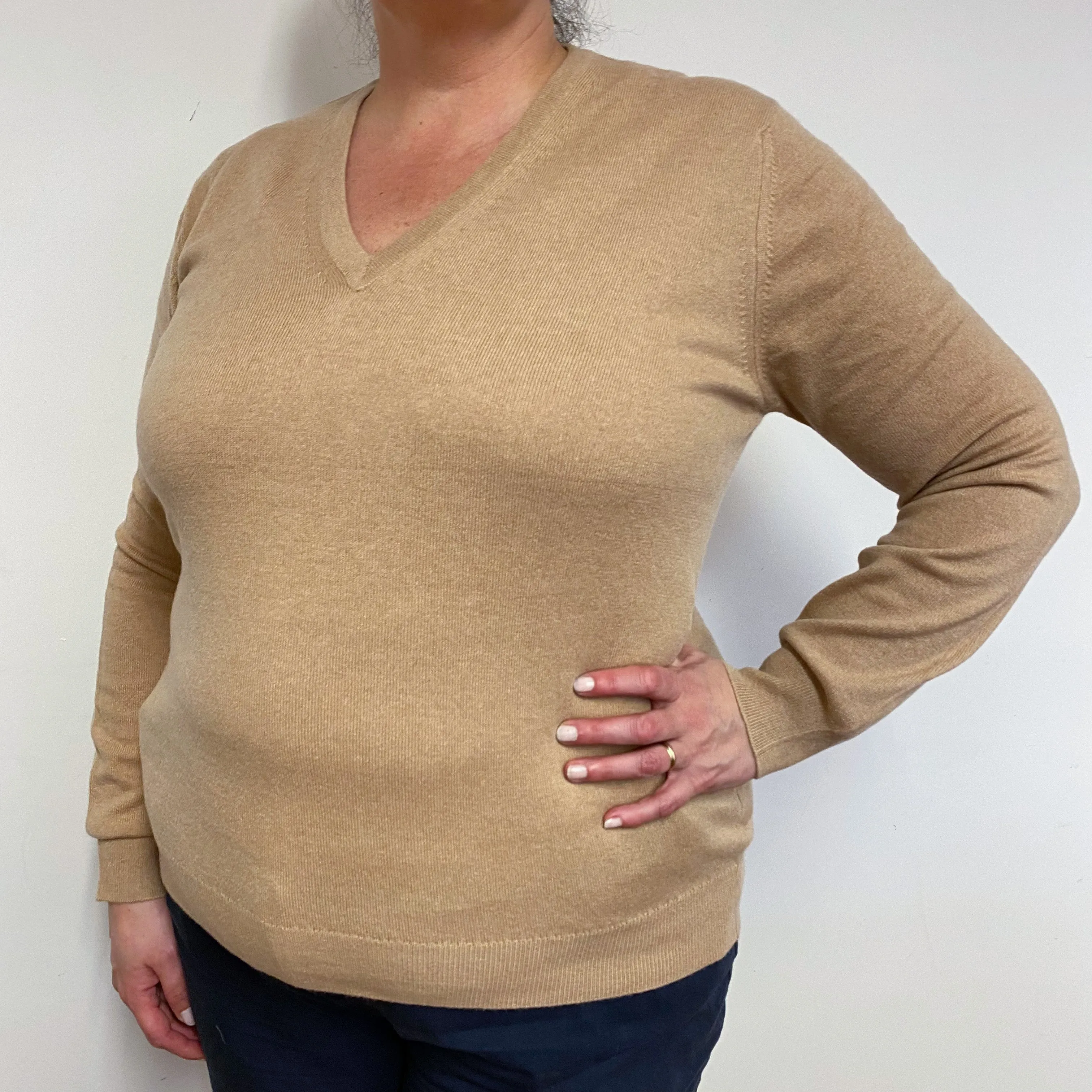 Brand New Scottish Caramel V-Neck Jumper Extra Large