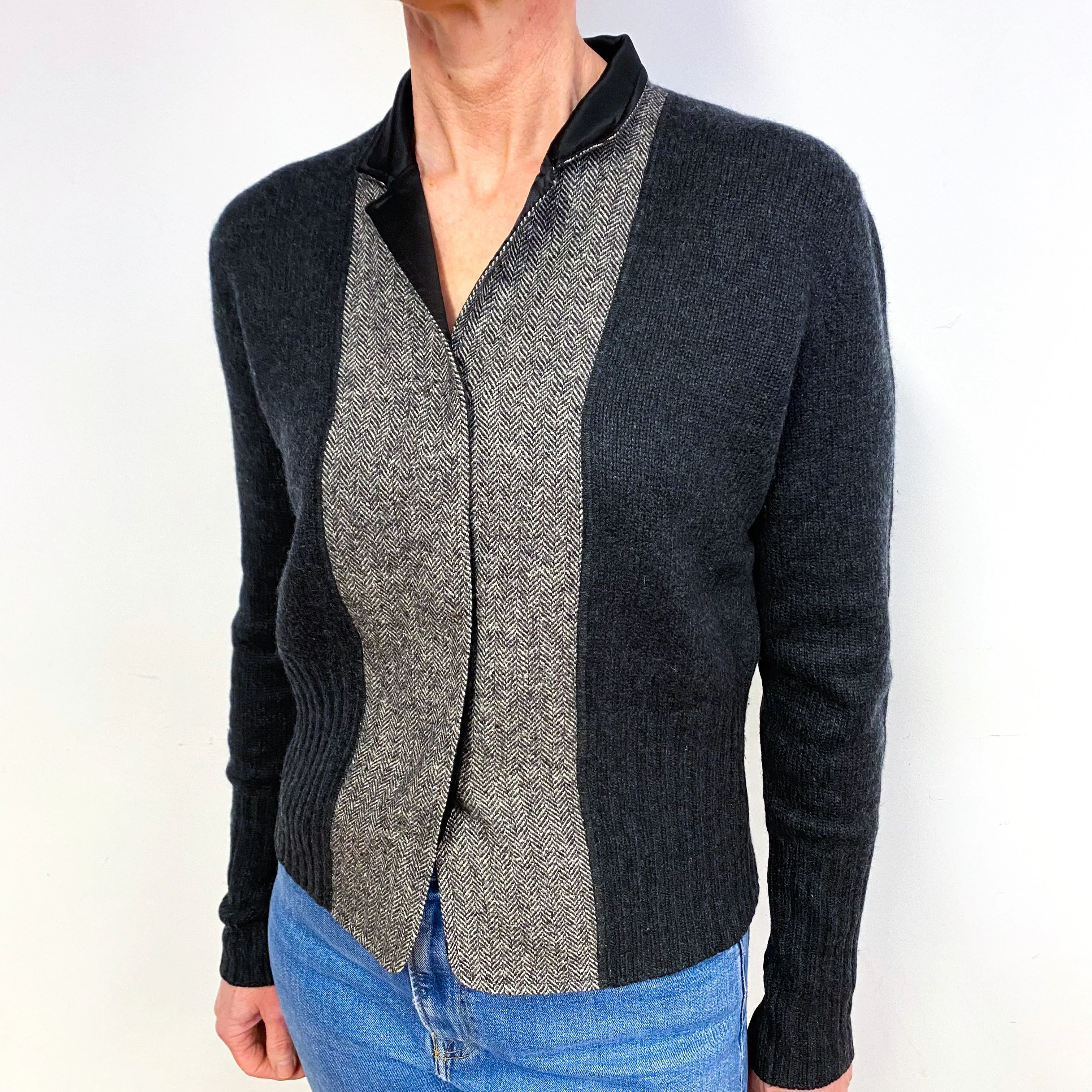 Brunello Cucinelli Charcoal Grey Cashmere Collared Jacket Medium