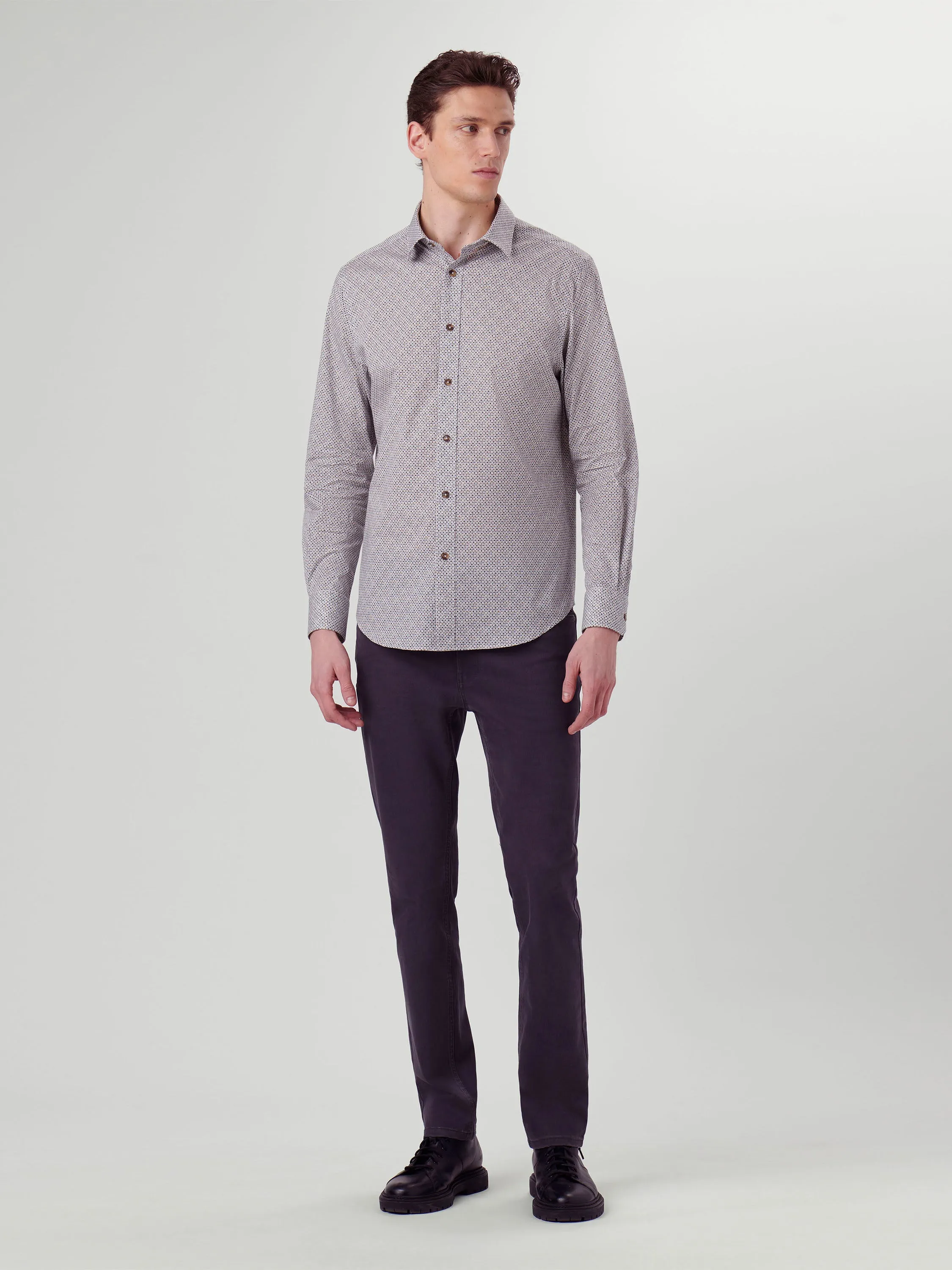 Bugatchi Willow Tiles  6 Way Stretch Long Sleeve