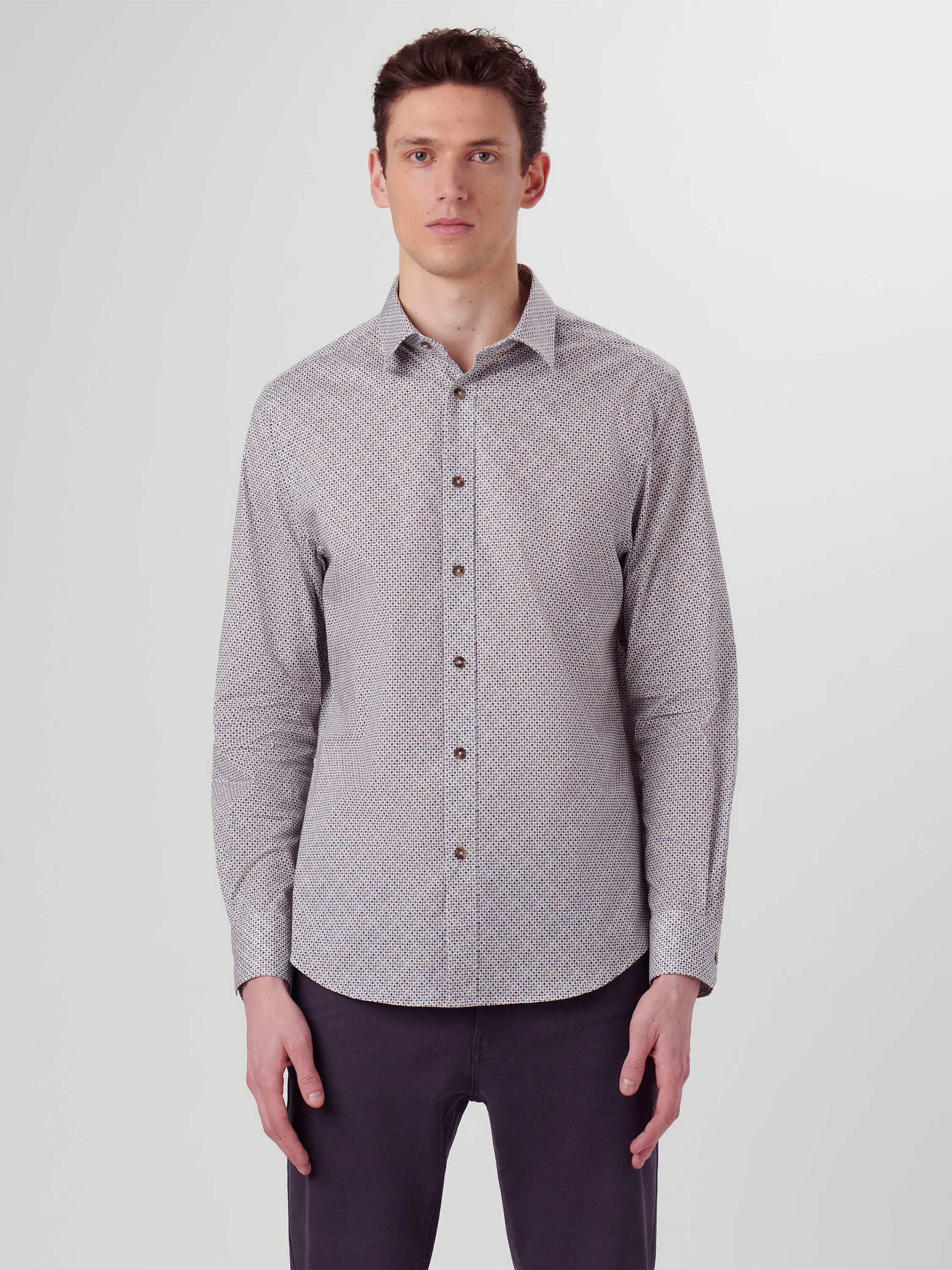 Bugatchi Willow Tiles  6 Way Stretch Long Sleeve