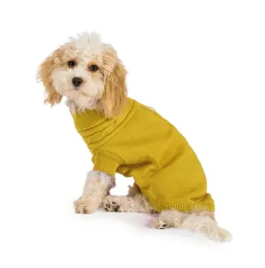 Cable Knit Dog Jumper Mustard Yellow