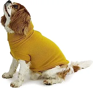 Cable Knit Dog Jumper Mustard Yellow