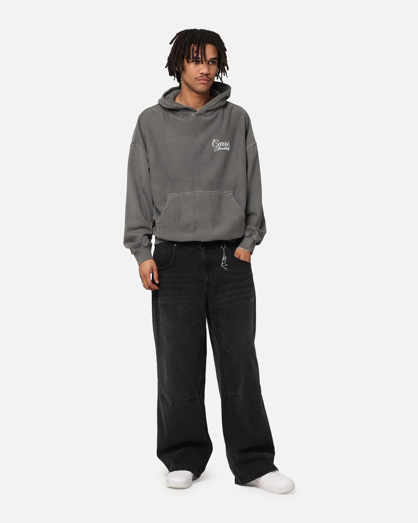 Carre Serif Hoodie Washed Charcoal