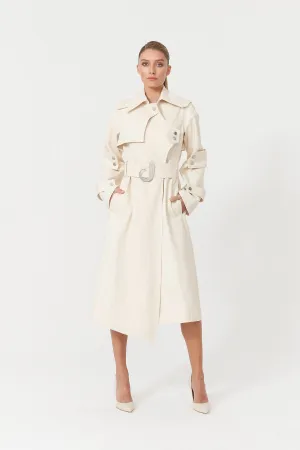 Chaby Ivory Trench Coat