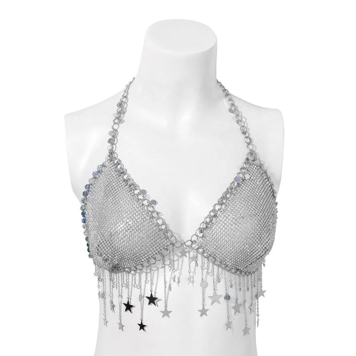 Chainmail Tassel Star Bra Top