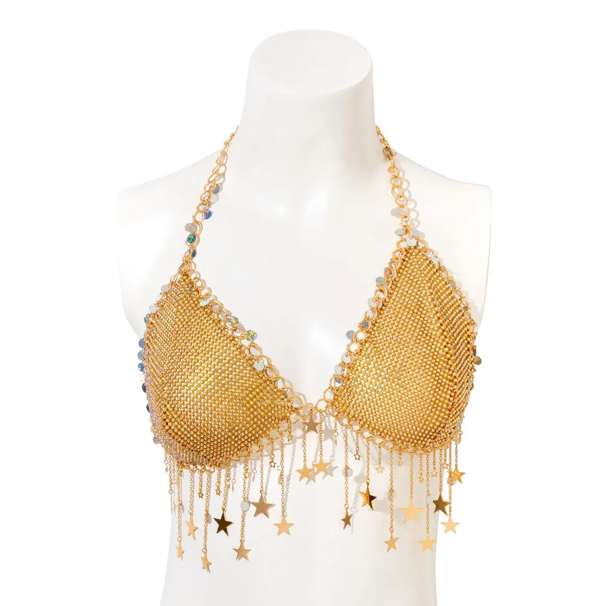 Chainmail Tassel Star Bra Top