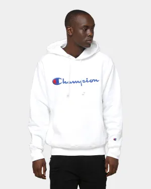 Champion Rev Weave Embroidered Hood White